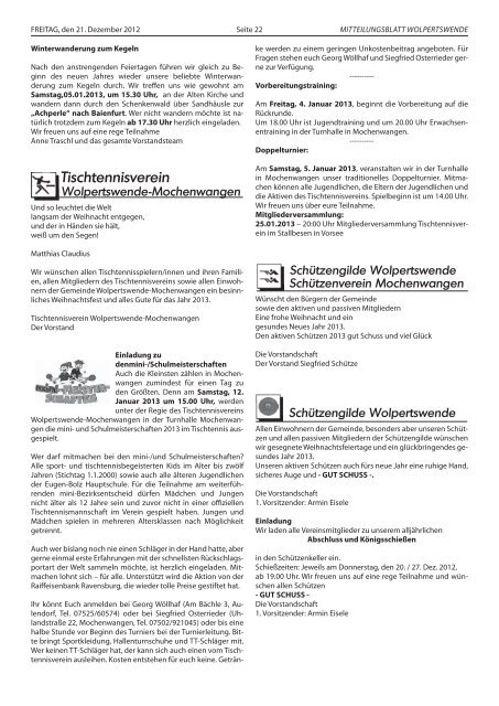 21.12.2012 - Gemeinde Wolpertswende