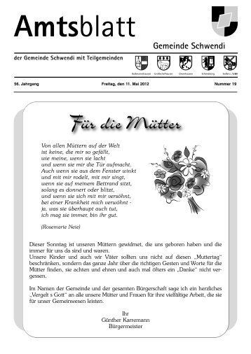 Ausgabe 19 vom 11.05.2012 - Schwendi
