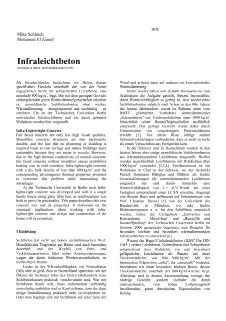 Infraleichtbeton