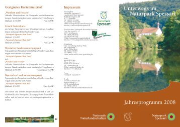 Unterwegs im Naturpark Spessart Jahresprogramm 2008