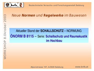 NORMUNG ÖNORM B 8115 - Bautechnische Versuchs- und ...