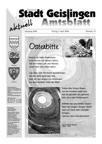Amtsblatt Geislingen KW 14 - Stadt Geislingen