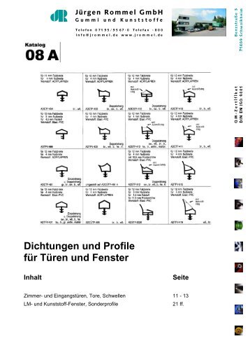 Dichtungen für Profile und Fenster Teil A - Jürgen Rommel GmbH