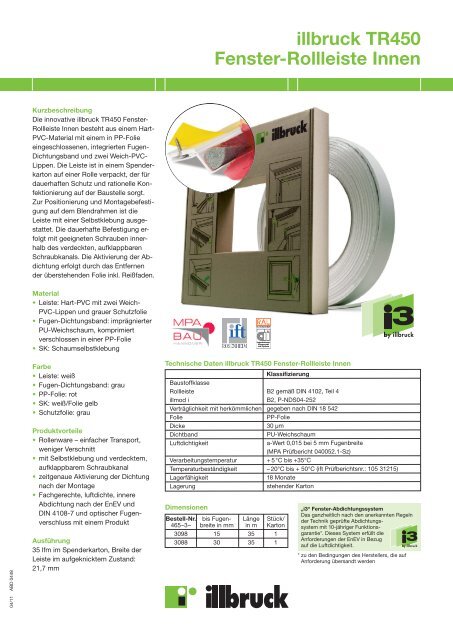 illbruck TR450 Fenster-Rollleiste Innen - Carl Wilh. Meyer GmbH ...