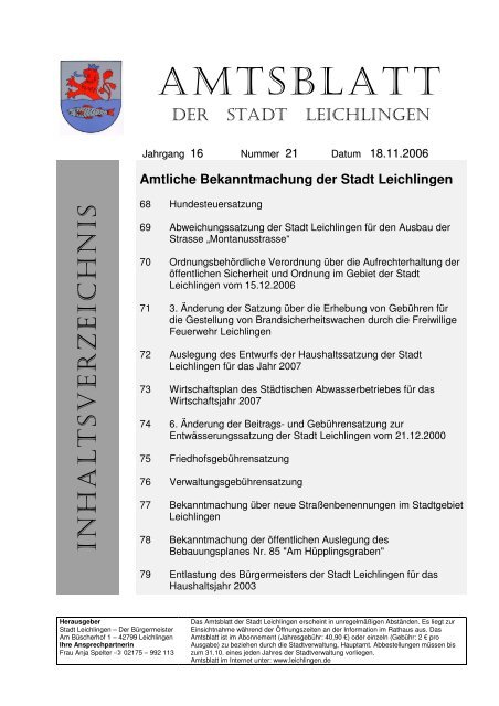 AMTSBLATT - Leichlingen