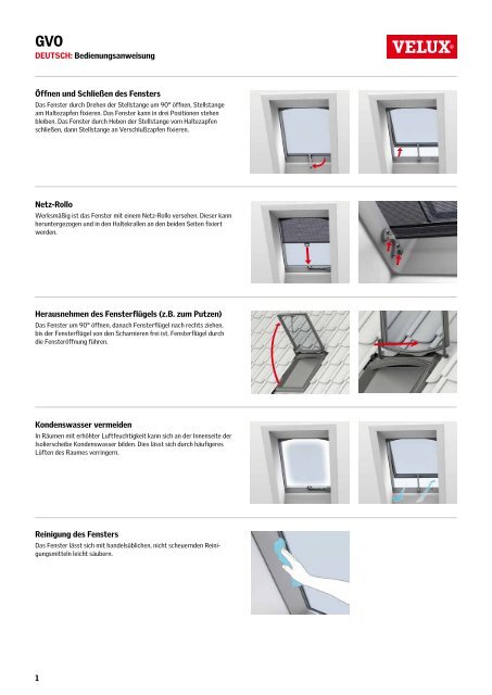 Pflege- und Bedienungsanleitung für VELUX Rundbogenfenster ...