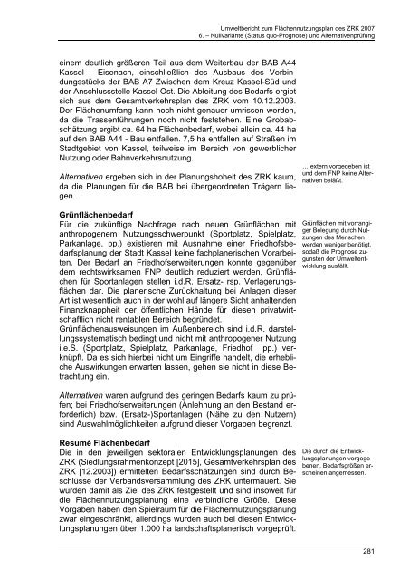 Zweckverband Raum Kassel Umweltbericht - beim Zweckverband ...