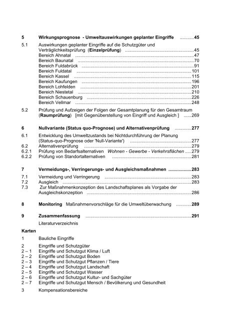 Zweckverband Raum Kassel Umweltbericht - beim Zweckverband ...