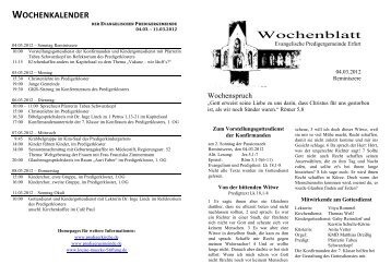 Wochenblatt_04.03.12.. - Evangelische Predigergemeinde Erfurt