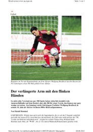 Der verlängerte Arm mit den flinken Händen - FC Gärtringen