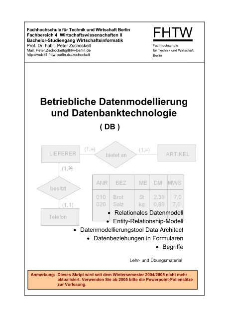 Betriebliche Wirtschaftsinformatik Htw Berlin