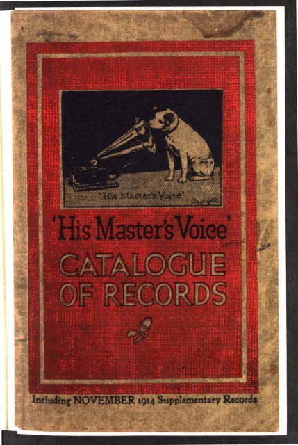 His Master's Voice General Catalogue 1914 - British Library - Sounds