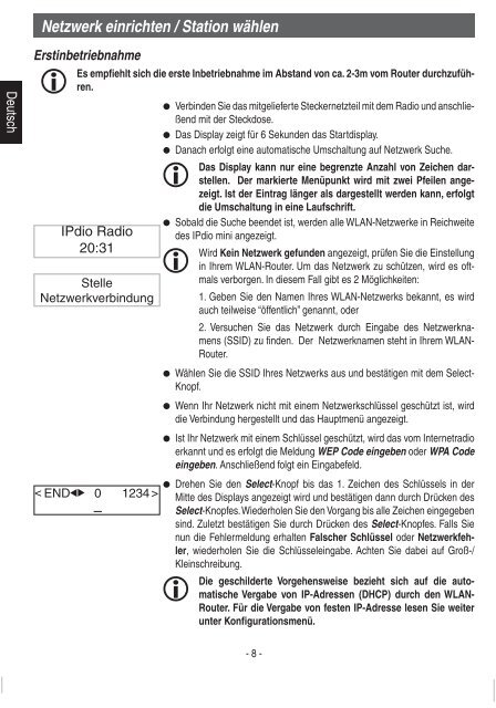 IPdio mini Bedienungsanleitung - Dnt