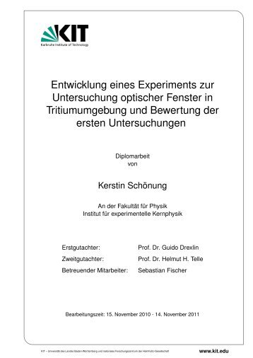 Entwicklung eines Experiments zur Untersuchung optischer Fenster ...