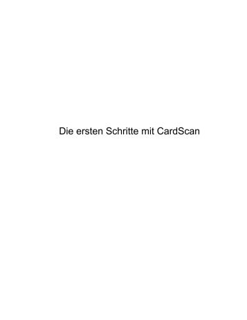 Die ersten Schritte mit CardScan