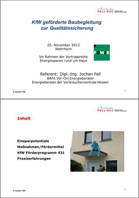 Microsoft PowerPoint - Vortrag Energetische Baubegleitung ... - EUC