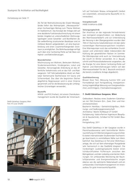 Staatspreis für Architektur und Nachhaltig - IBO