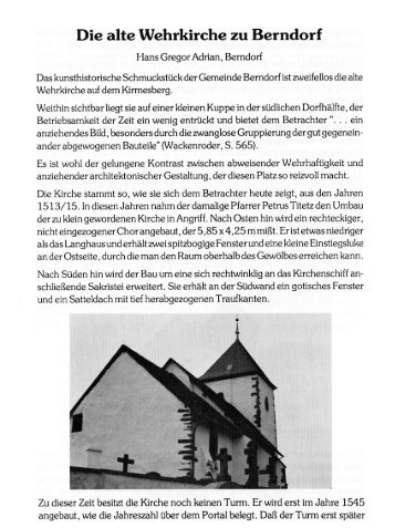 Die alte Wehrkirche zu Berndorf - Otto Leuer