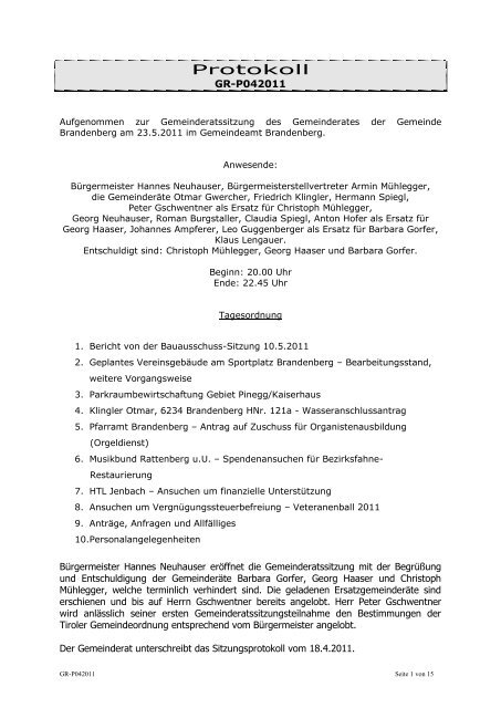 Sitzung Mai 2011 (250 KB) - .PDF - Brandenberg