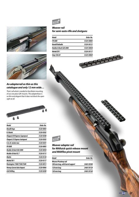 MAKuick quick release mount in two pieces. For bolt action rifle.