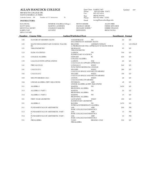 allan hancock college - California Mathematics Council Community ...