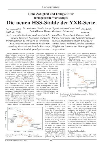 Die neuen HSS-Stähle der YXR-Serie