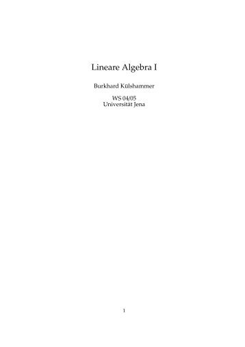 Lineare Algebra I