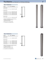 Tischbeine zur UV-Verklebung