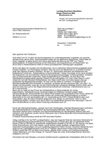 Antwortschreiben - Schutzgemeinschaft Bergbau Rheinberg e.V.