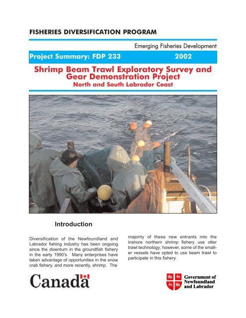 Shrimp Beam Trawl Survey - Department of Fisheries and