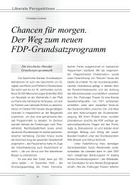 Chancen für morgen. Der Weg zum neuen FDP-Grundsatzprogramm