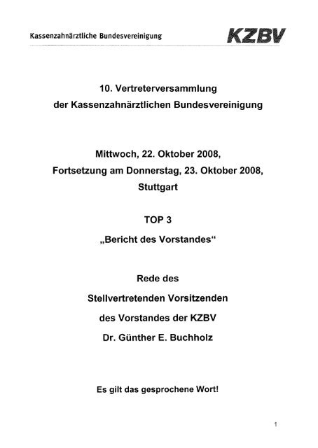 Beschlüsse der KZBV-Versammlung beim Stuttgarter Zahnärztetag Okt