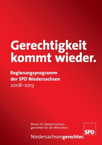 Regierungsprogramm der SPD Niedersachsen 2008–2013 ...