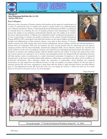 FDP Newsletter 3rd Issue - COMSATS Institute of Information ...