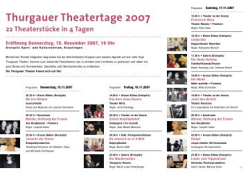 Programm Flyer - Theater Bilitz
