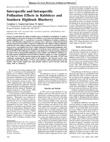 Interspecific and Intraspecific Pollination Effects in ... - HortScience