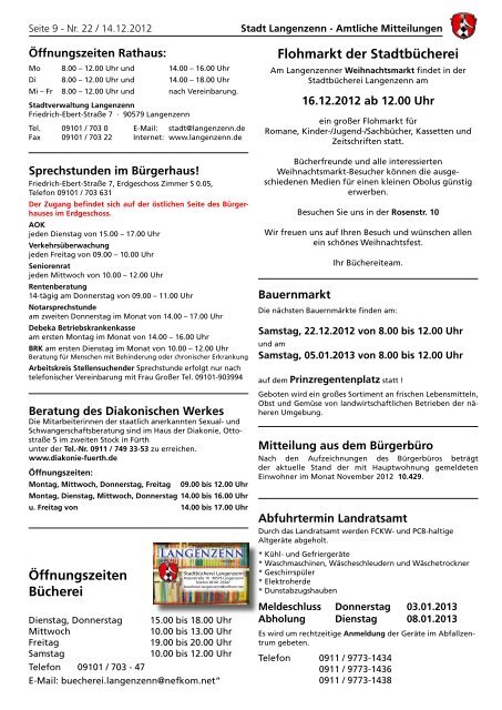 Ausgabe Nr. 22 vom 14.12.2012 Seite 01 - Langenzenn