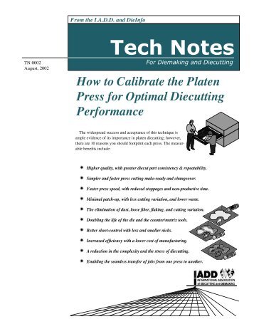 How to Calibrate the Platen Press for Optimal Diecutting ...