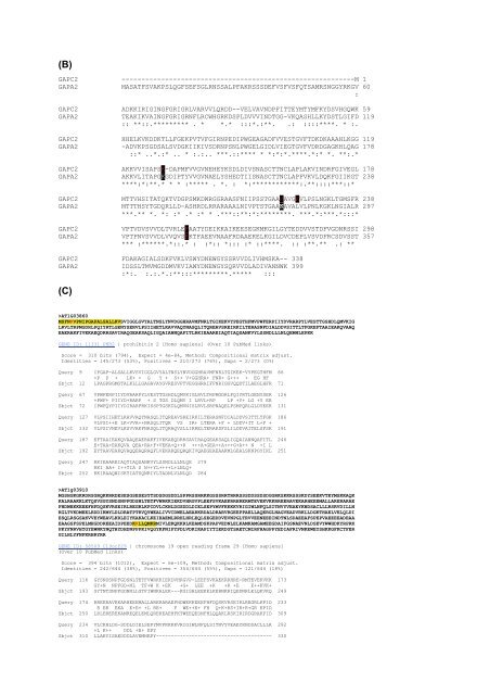 Text S1: Protein sequences and alignments of all proteins found in ...