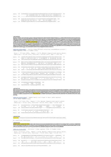 Text S1: Protein sequences and alignments of all proteins found in ...