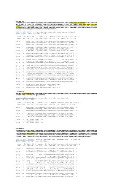 Text S1: Protein sequences and alignments of all proteins found in ...