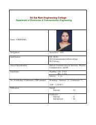 ECE - Sri Sai Ram Engineering College in