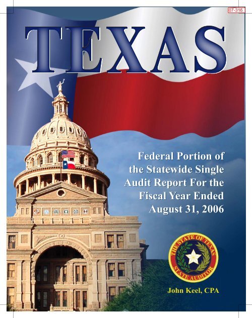 Federal Portion Of The Statewide Single Audit Report For The Fiscal Federal Portion Of The Statewide Single Audit Report For The Fiscal