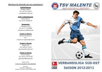 Nr.: 189 153 539 BLZ - TSV Malente