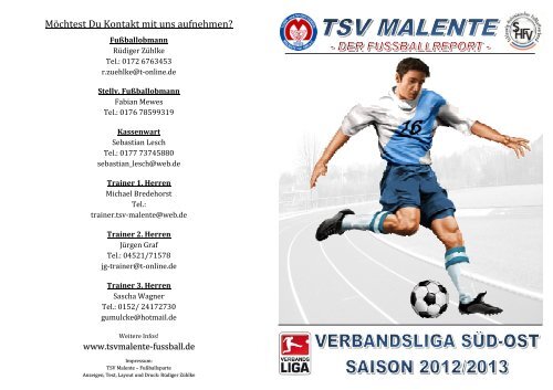 Nr.: 189 153 539 BLZ - TSV Malente