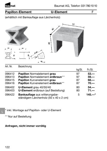 Preisliste 2010 Betonwaren - Baumat AG