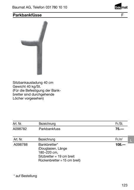 Preisliste 2010 Betonwaren - Baumat AG