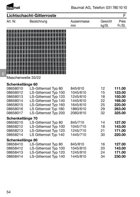 Preisliste 2010 Betonwaren - Baumat AG