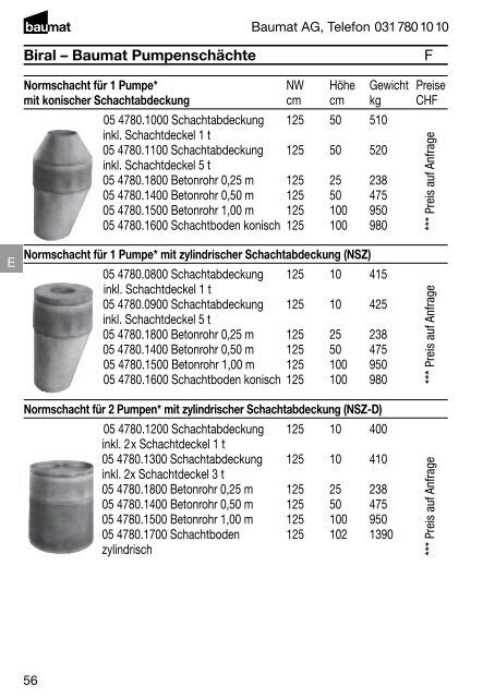 Preisliste 2010 Betonwaren - Baumat AG