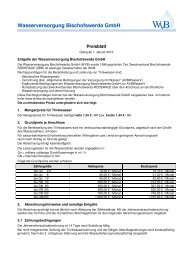 Preisblatt - Wasserversorgung Bischofswerda GmbH